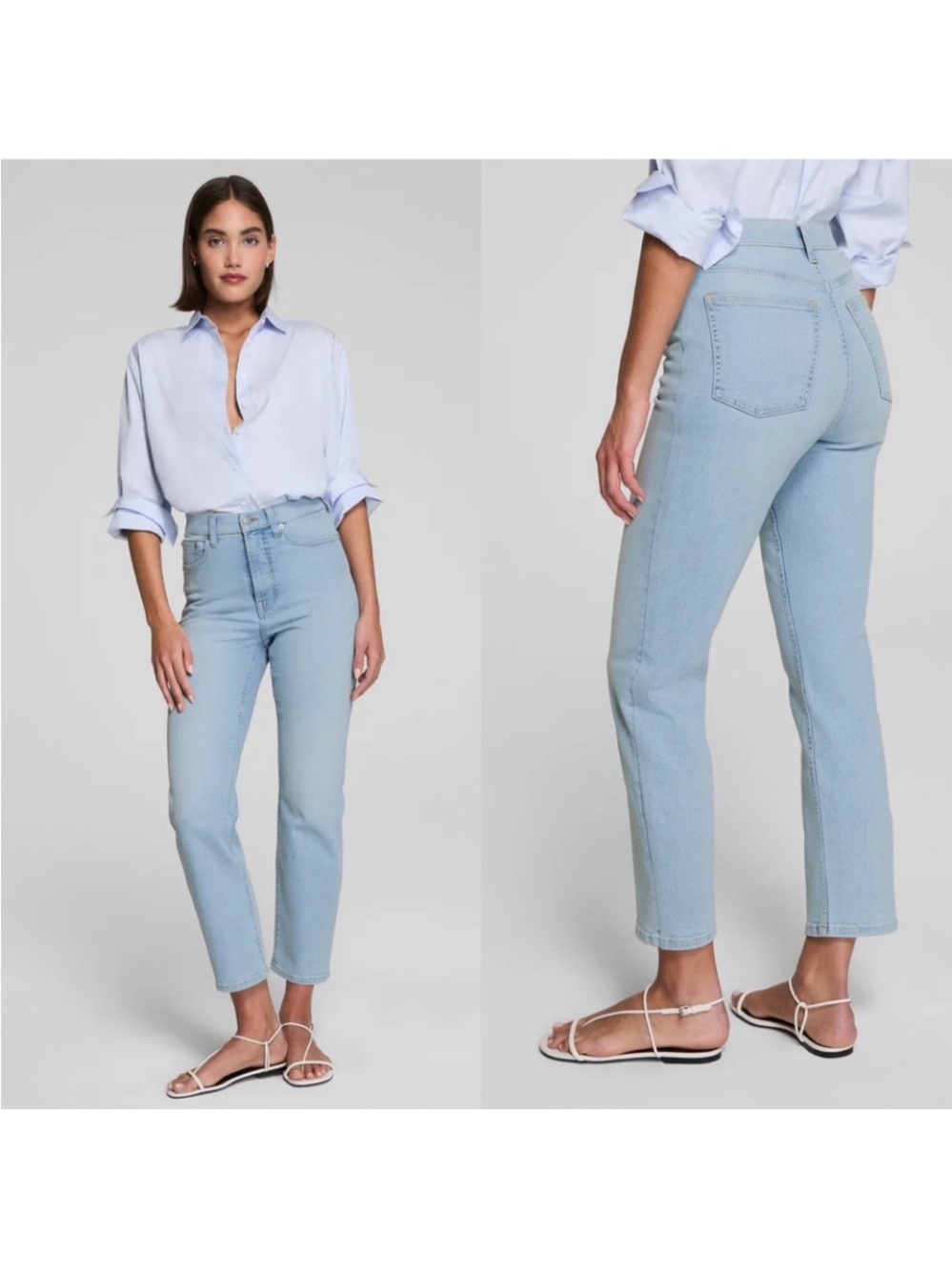 NWT Spanx Lycra Fitsense Slim Straight Jeans in Turner Wash Sz  12